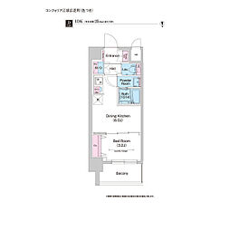 COMFORIA江坂広芝町 1DKの間取図画像