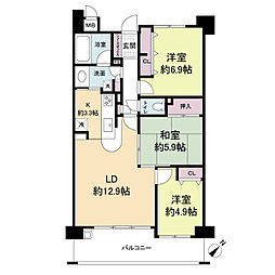 レジディア千里万博公園 3LDKの間取図画像
