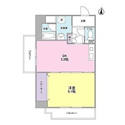 パルステージ武庫之荘 1DKの間取図画像