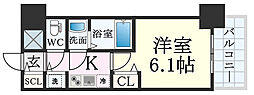 プレサンス新神戸駅前 1Kの間取図画像