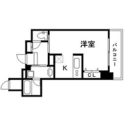 インペリアル新神戸 1Kの間取図画像