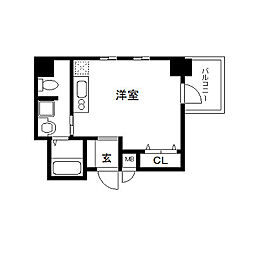 アドバンス三宮4ルシール ワンルームの間取図画像