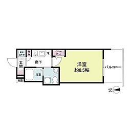 セレニテ西宮本町 1Kの間取図画像