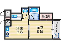 フォアール武庫之荘 1DKの間取図画像