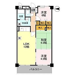 プレミール西宮 3LDKの間取図画像