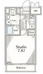 グランド・ガーラ銀座 1Kの間取図画像