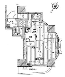 エクセリア白金高輪 1Kの間取図画像