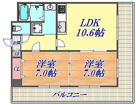 神戸中山手ハウス  ｜ 兵庫県神戸市中央区中山手通6丁目（賃貸マンション2LDK・1階・54.81㎡） その2