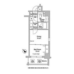 東急田園都市線 駒沢大学駅 徒歩1分の賃貸マンション 6階1DKの間取り