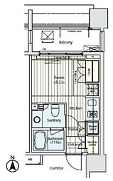 JR京浜東北・根岸線 蒲田駅 徒歩3分の賃貸マンション 12階1Kの間取り