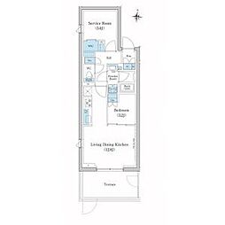 スタイリオ池上SOUTH 1SLDKの間取図画像