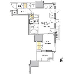 東急田園都市線 駒沢大学駅 徒歩8分の賃貸マンション 5階1LDKの間取り