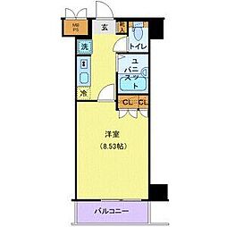 東急大井町線 尾山台駅 徒歩11分の賃貸マンション 3階1Kの間取り
