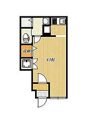 東急多摩川線 矢口渡駅 徒歩10分の賃貸アパート 1階ワンルームの間取り