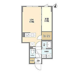 京王井の頭線 駒場東大前駅 徒歩7分の賃貸マンション 2階1LDKの間取り