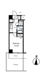 東急池上線 蓮沼駅 徒歩9分の賃貸マンション 1階1Kの間取り