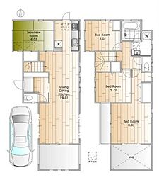 東急池上線 久が原駅 徒歩7分の賃貸一戸建て 1階4LDKの間取り