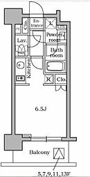 東急世田谷線 三軒茶屋駅 徒歩4分の賃貸マンション 4階ワンルームの間取り