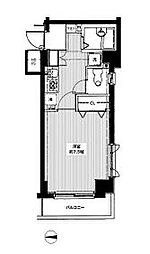 京王井の頭線 新代田駅 徒歩2分の賃貸マンション 2階1Kの間取り