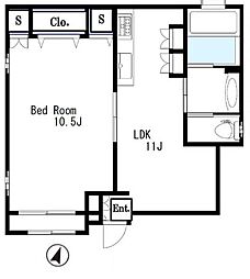 京急本線 雑色駅 徒歩7分の賃貸アパート 1階1LDKの間取り