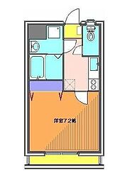 東急世田谷線 三軒茶屋駅 徒歩15分の賃貸マンション 2階1Kの間取り