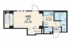 東急世田谷線 松原駅 徒歩2分の賃貸マンション 4階1Kの間取り
