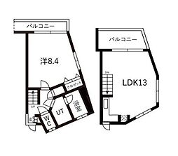 東急田園都市線 桜新町駅 徒歩12分の賃貸マンション 4階1LDKの間取り