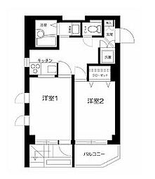 小田急小田原線 豪徳寺駅 徒歩5分の賃貸アパート 1階2Kの間取り