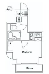 京急本線 大森町駅 徒歩6分の賃貸マンション 3階1Kの間取り