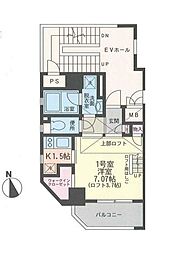 JR京浜東北・根岸線 蒲田駅 徒歩3分の賃貸マンション 7階1Kの間取り