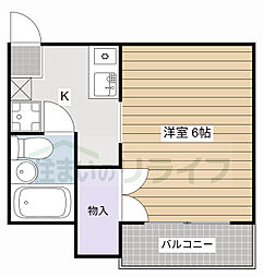京王線 笹塚駅 徒歩6分の賃貸アパート 1階ワンルームの間取り