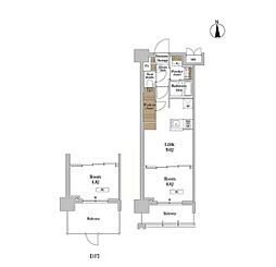 RJRプレシア蒲田 1LDKの間取図画像