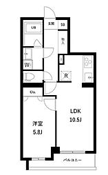 京急本線 雑色駅 徒歩11分の賃貸マンション 4階1LDKの間取り