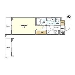 都営浅草線 馬込駅 徒歩6分の賃貸マンション 1階1Kの間取り