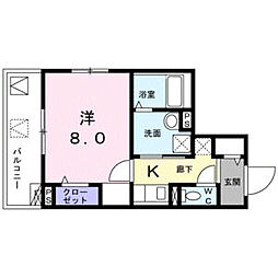 JR京浜東北・根岸線 大森駅 徒歩14分の賃貸マンション 3階1Kの間取り