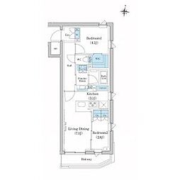 スタイリオ池上SOUTH 2LDKの間取図画像