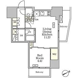 ザ・パークハビオ大森山王 1LDKの間取図画像