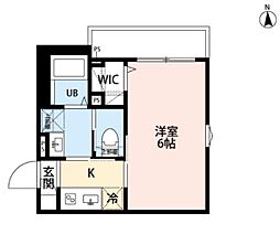 大田区大森西2丁目アパート 1Kの間取図画像
