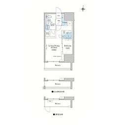 スタイリオ蒲田WEST 1LDKの間取図画像