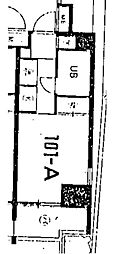 スカイコート大森4 ワンルームの間取図画像