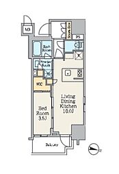 クレストコート池上 1LDKの間取図画像
