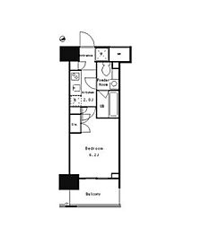 JR南武線 武蔵小杉駅 徒歩7分の賃貸マンション 13階1Kの間取り