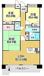 ネオシティ大和高田B棟 3LDKの間取図画像