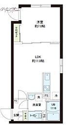 レピュア小石川レジデンス 1LDKの間取図画像
