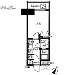 レジディア日本橋人形町2 1Kの間取図画像