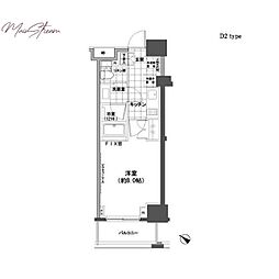 パークハビオ人形町 1Kの間取図画像