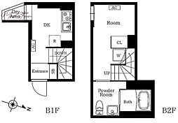 プレニーズ護国寺PREMIER 1DKの間取図画像