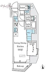 プライムブリス新御徒町 1LDKの間取図画像