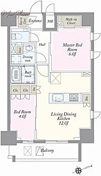 JPnoie上野稲荷町 2LDKの間取図画像