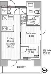 台東区元浅草4丁目マンション 2LDKの間取図画像